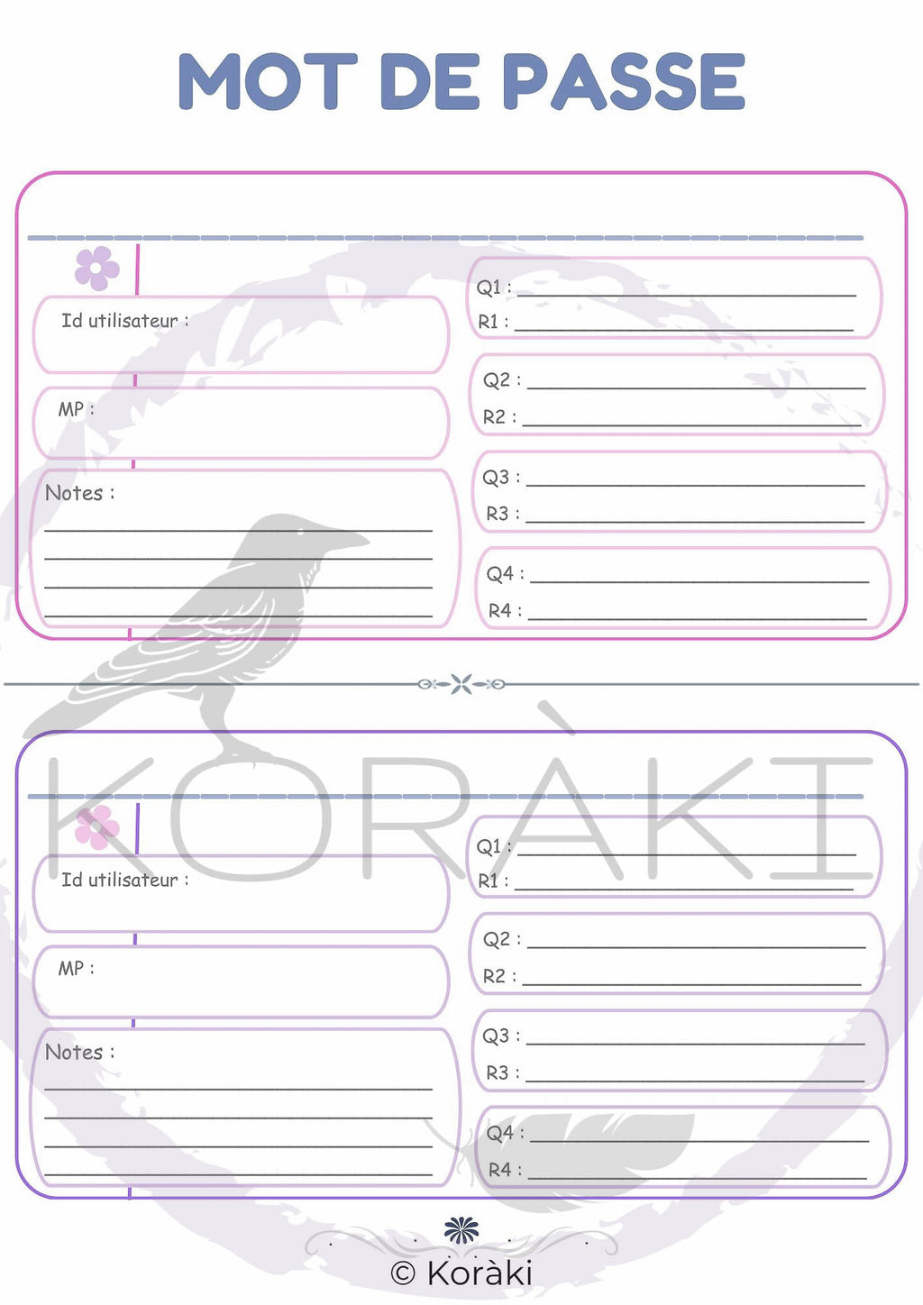 Trésor de Connexions – Carnet de mot de passe personnel