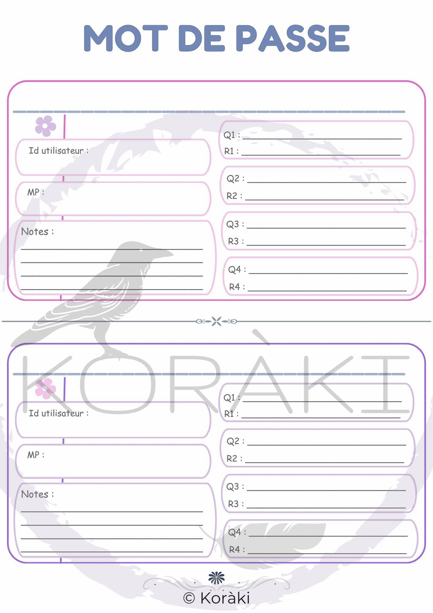 Trésor de Connexions – Carnet de mot de passe personnel