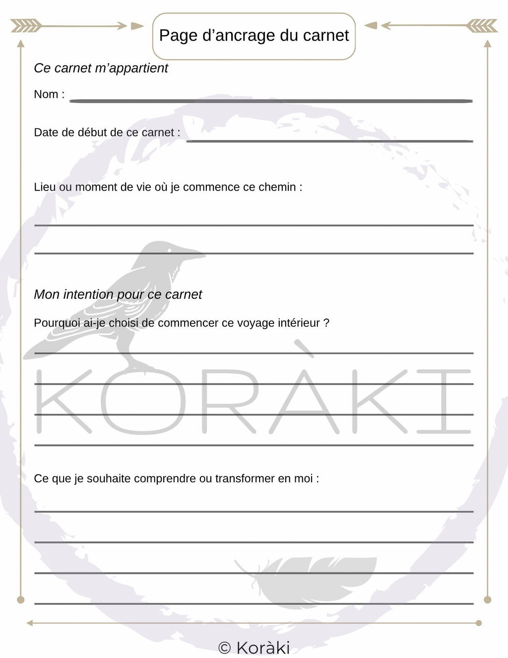 Carnet de l’Ombre Sacrée