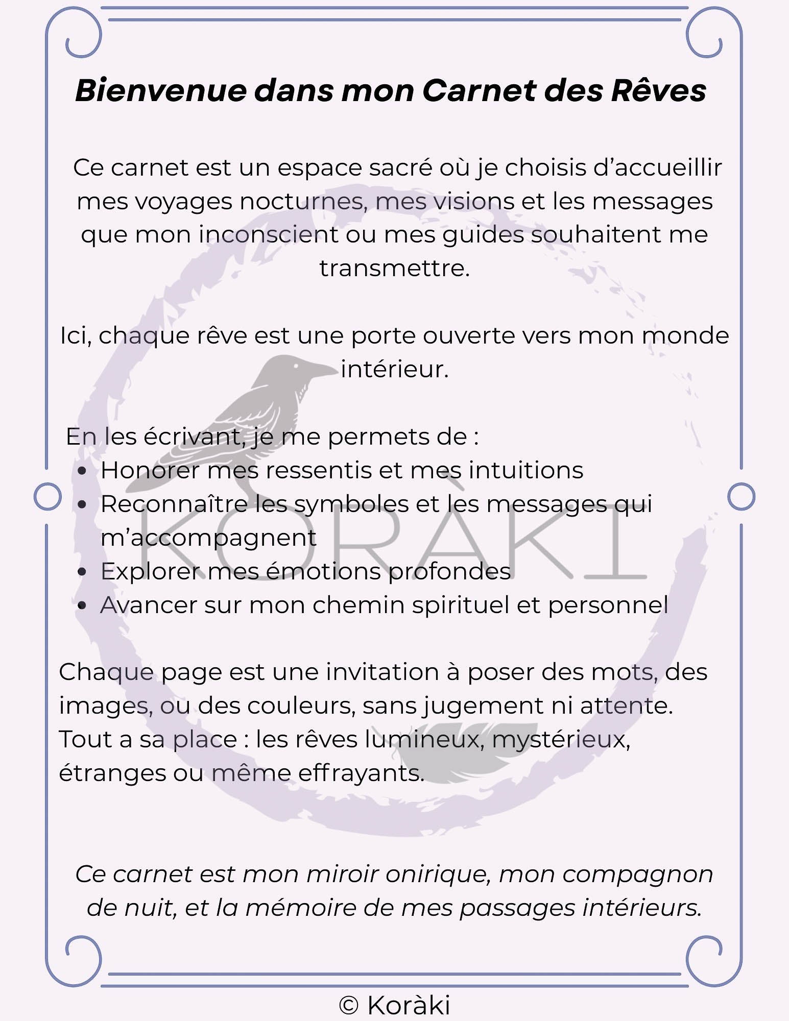 Carnet des rêves