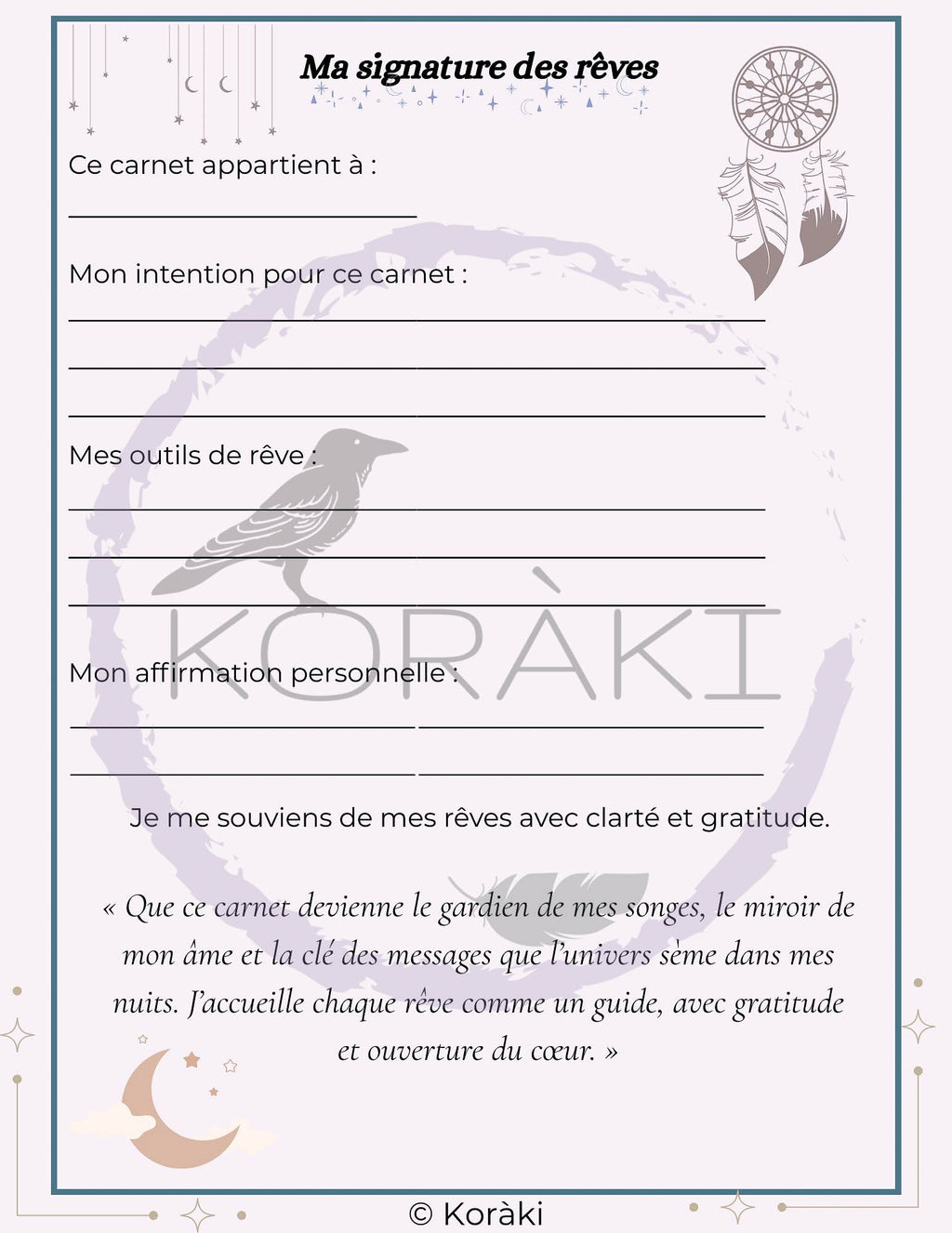 Carnet des rêves