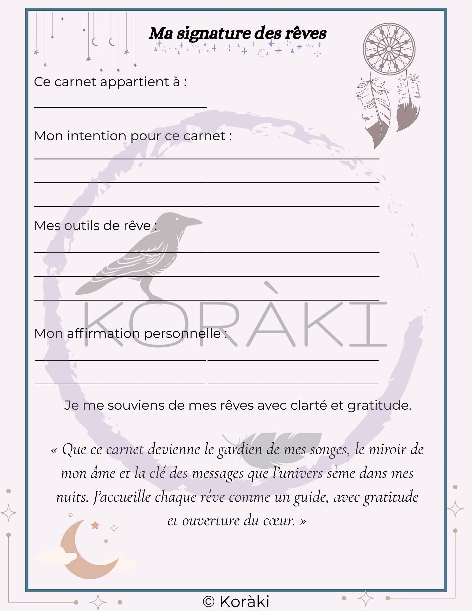 Carnet des rêves