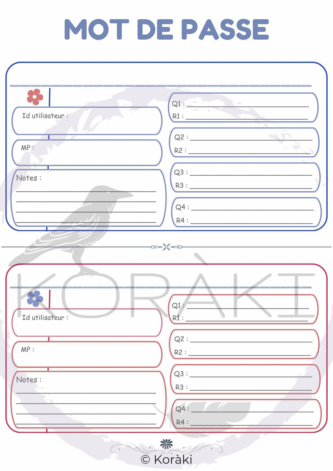 Trésor de Connexions – Carnet de mot de passe personnel