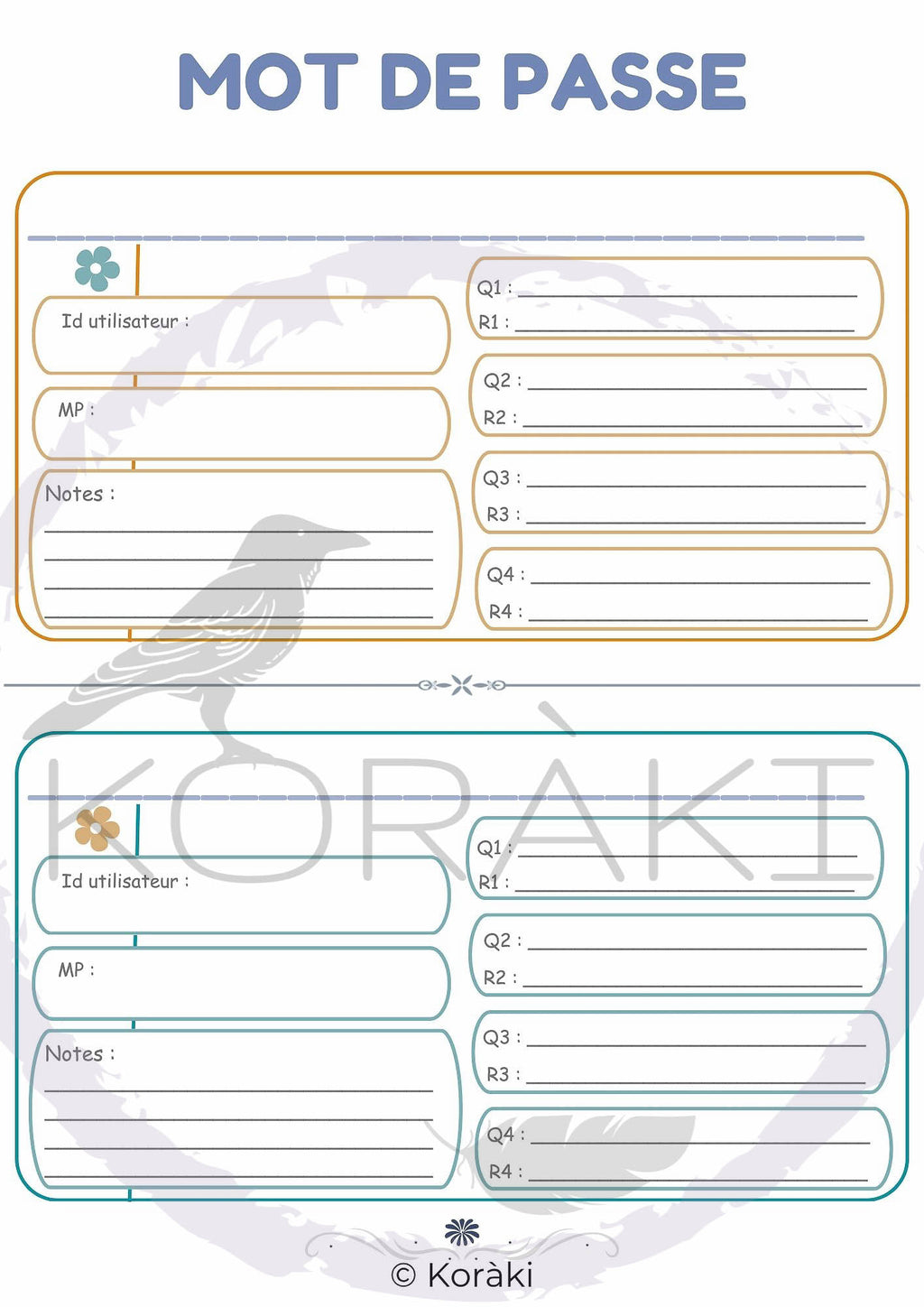 Trésor de Connexions – Carnet de mot de passe personnel